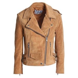 NWT OAK Raider Suede Biker Jacket